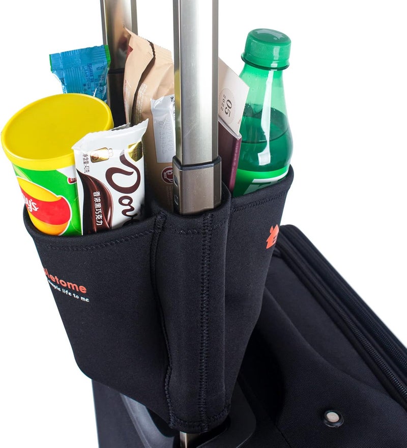 simpletome Luggage Cup Holder Hands-Free Travel Drink Caddy Bag Attachment Simple Style Elastic Materials Easy to Install and Remove(Black) - Image 5